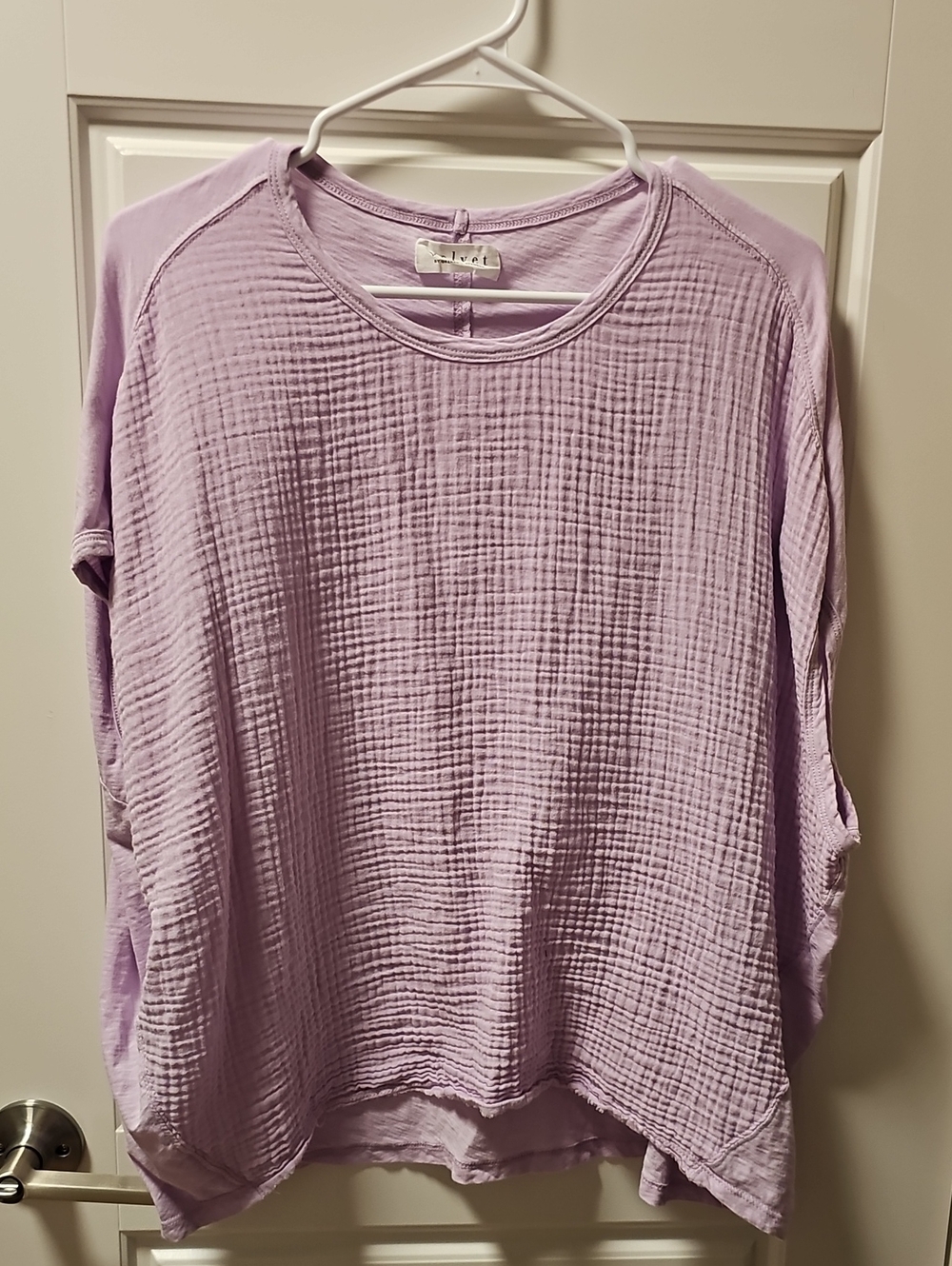 Velvet by Graham & Spencer Cotton Gauze Top Orchid  Fits Small Medium Large